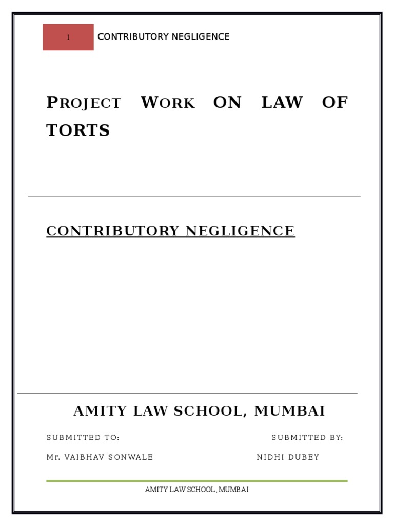 ContributoryNegligence Jo Contributory Negligence