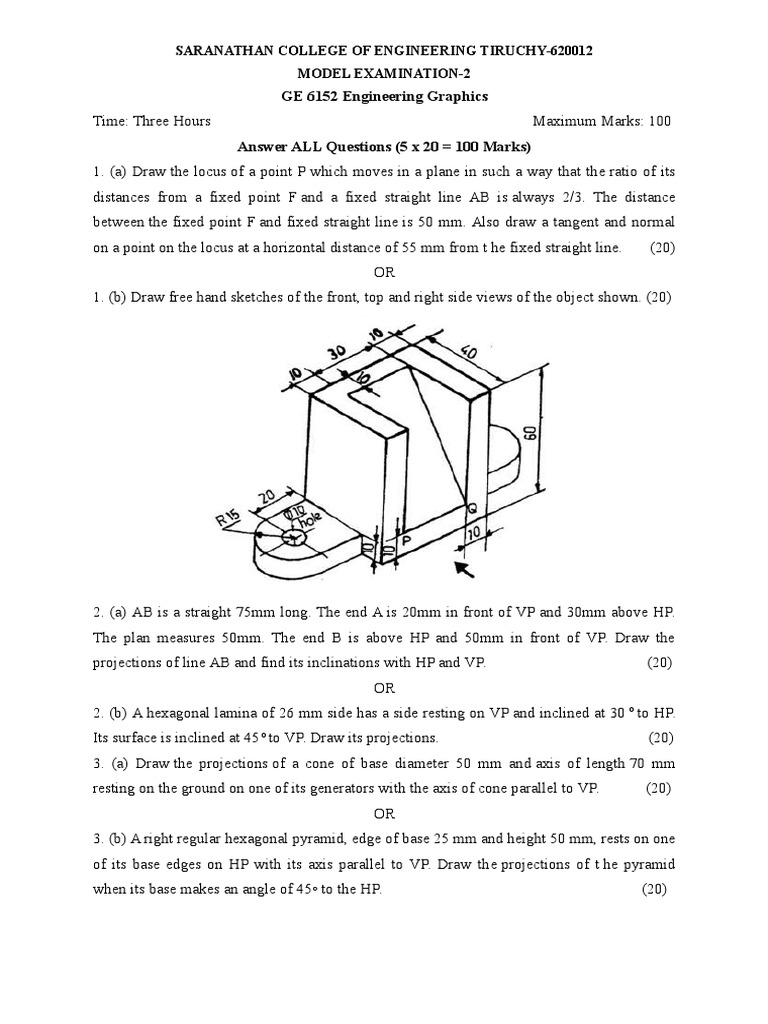 GE 6152 Engineering Graphics | PDF | Classical Geometry | Geometry
