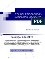 ROL DEL PSICÓLOGO EN LA CALIDAD EDUCATIVA