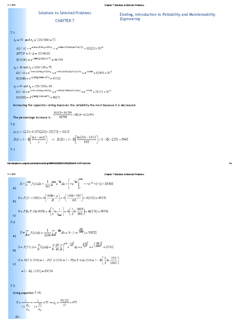 Chapter 7 Solutions Overview | PDF