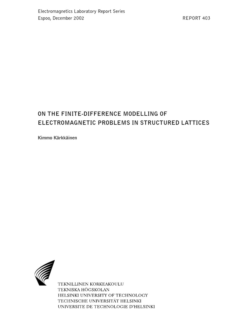 Finite-Difference Electromagnetic Modelling | PDF | Finite Element ...