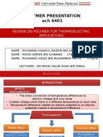 Polymer Presentation Ech 4401: Review On Polymer For Thermoelectric Applications