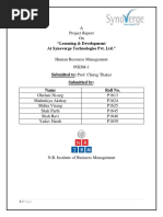A Project Report On: "Learning & Development at Synoverge Technologies Pvt. LTD."