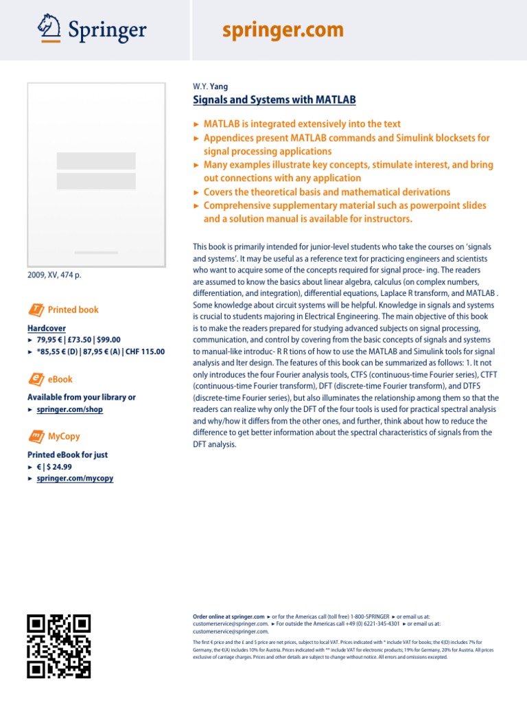 Signals and Systems with MATLAB Guide | PDF | Signal (Electrical ...