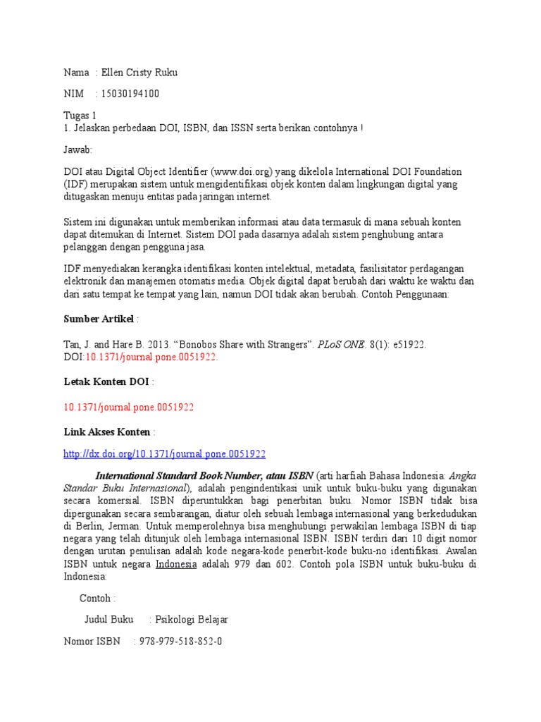 Perbedaan Dan Contoh Doi Pdf