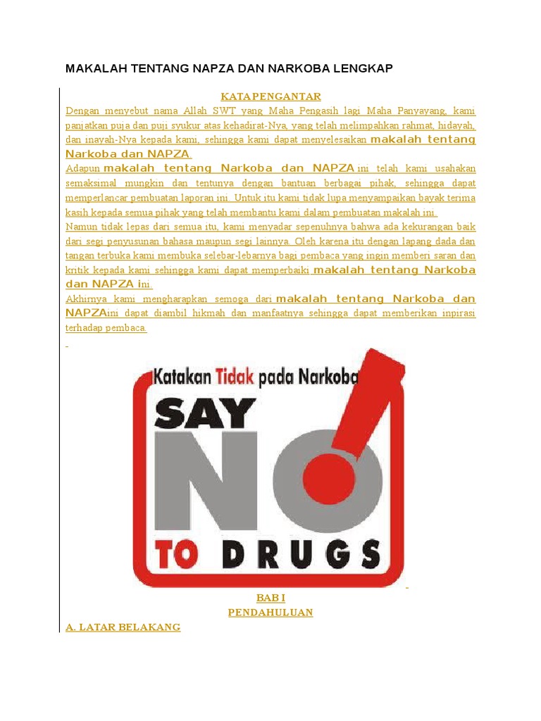 Makalah Tentang Napza Dan Narkoba Lengkap