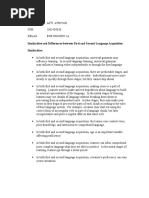 Similarities and Differences Between First and Second Language Acquisition Similarities