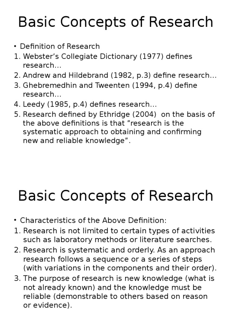 Basic Concepts of Research | PDF