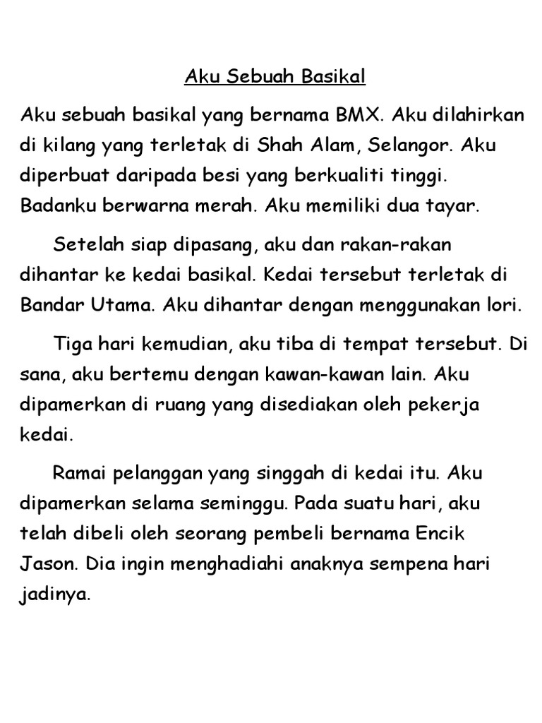 Kebaikan Menunggang Basikal Karangan Spm