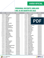 Listado JUB DOCENTE - AGOSTO 2016 PDF