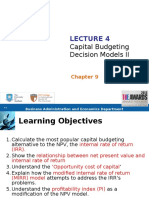 Capital Budgeting Decision Models II