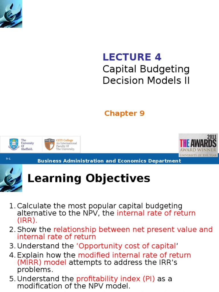 Capital Budgeting Decision Models Explained | PDF | Internal Rate Of ...