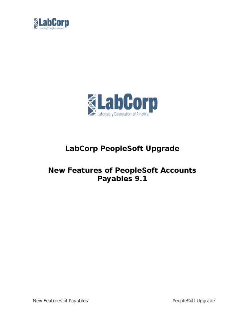 Labcorp Peoplesoft Upgrade New Features of Peoplesoft Accounts Payables 9.1 PDF Voucher