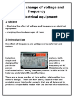 Effect of Change of Voltage and Frequency On Electrical Equipment