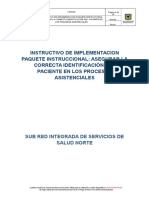 Instructivo Identificacion Correcta Del Paciente