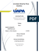 Fundamentos Filosoficos e Historia de La Educacion Dominicana - Tarea I