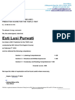 Esti Lusi Purwati: Nurul Fikri English Course (Nec) Prediction Score For The Toefl® Test