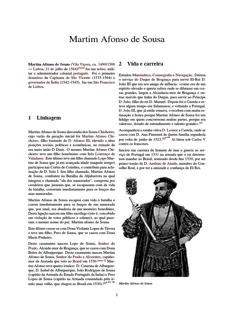 Martim Afonso de Sousa | Portugal | Nobreza | Avaliação gratuita de 30 ...