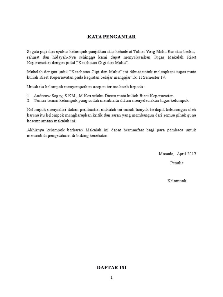 Makalah Kesehatan Gigi Dan Mulut