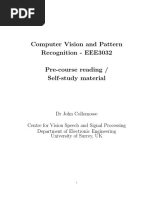 Computer Vision and Pattern Recognition - EEE3032 Pre-Course Reading / Self-Study Material