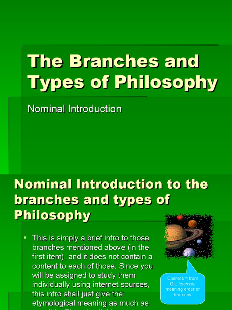 The Branches and Types of Philosophy