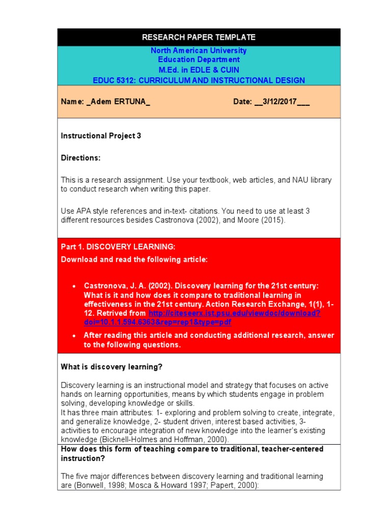 Discovery Learning vs. Traditional Teaching | PDF | Teachers | Action ...