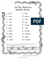 Spellingwords Unit 5 Week 5