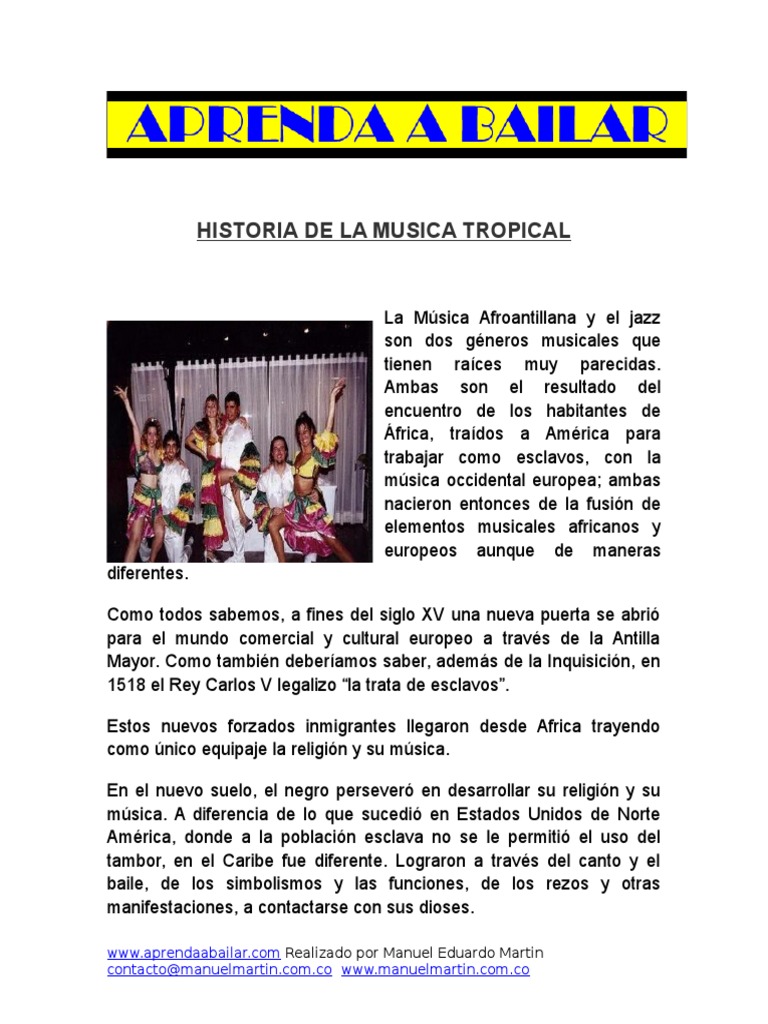 Historia De La Musica Tropical Realizado por Manuel