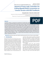 Development of Fuzzy Logic Controllers For Controlling Bipedal Robot Locomotion On Uneven Terrains With IMU Feedbacks