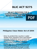 Republic Act 9275: An Act Providing For A Comprehensive Water Quality Management and For Other Purposes