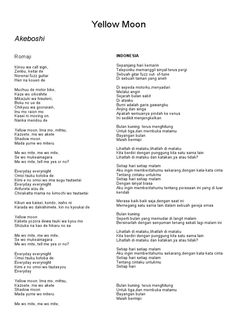 Yellow Moon, Akeboshi PDF