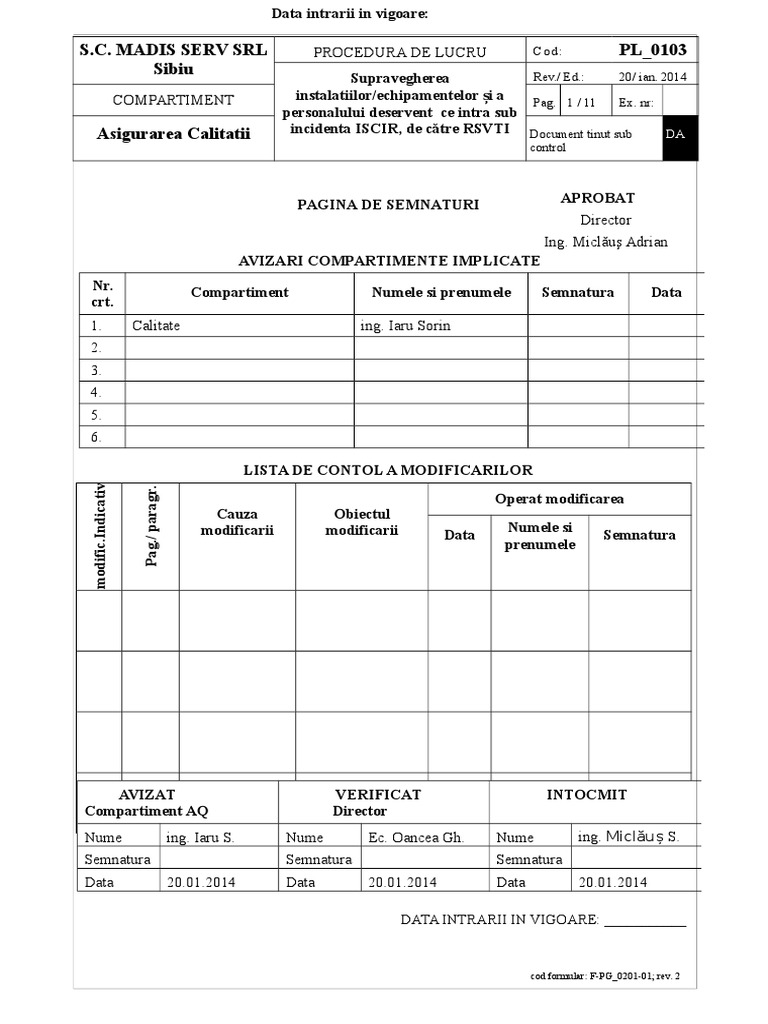 Procedura - Rsvti | PDF