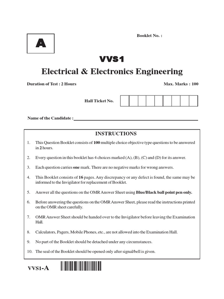 APTransco 2017 Electrical Question Paper PDF | PDF | Capacitor ...