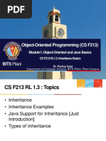 Object-Oriented Programming (CS F213) : BITS Pilani