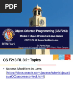 Object-Oriented Programming (CS F213) : BITS Pilani