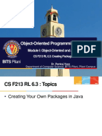 Object-Oriented Programming (CS F213) : BITS Pilani