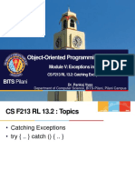 Object-Oriented Programming (CS F213) : BITS Pilani