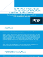 Hubungan Antara Preferensi Makanan Dan Pemilihan Makanan