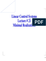 Minimal Realizations Lecture Notes Linear System and Control