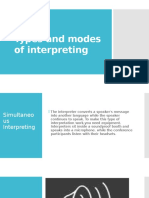 Types and Modes of Interpreting