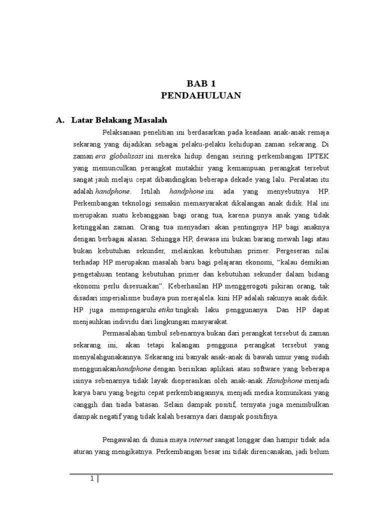 Pengaruh Handphone Terhadap Prestasi Belajar Siswa