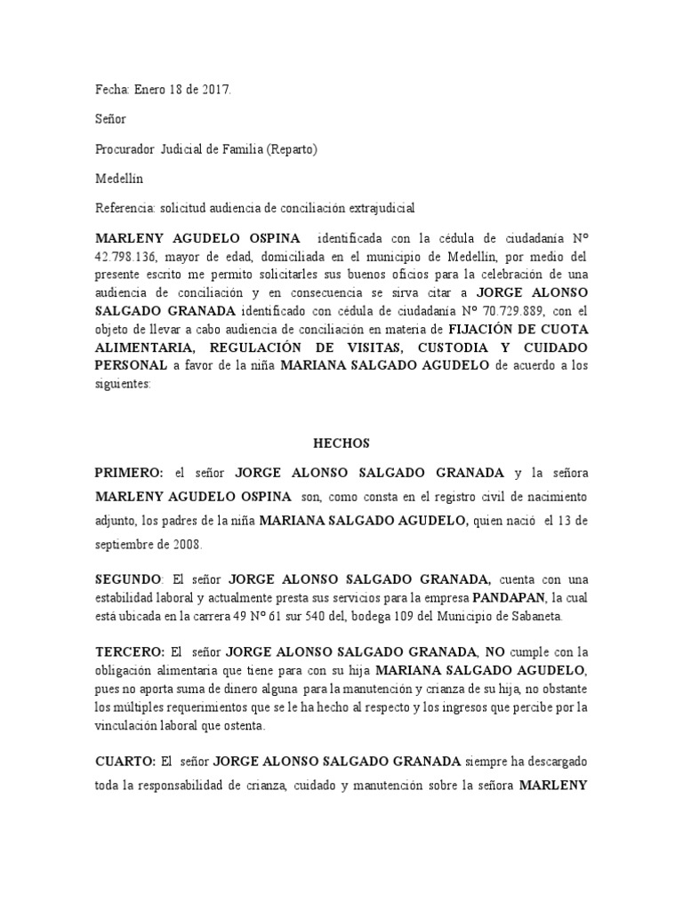 Solicitud Audiencia de Conciliación Marleny | PDF | Gobierno