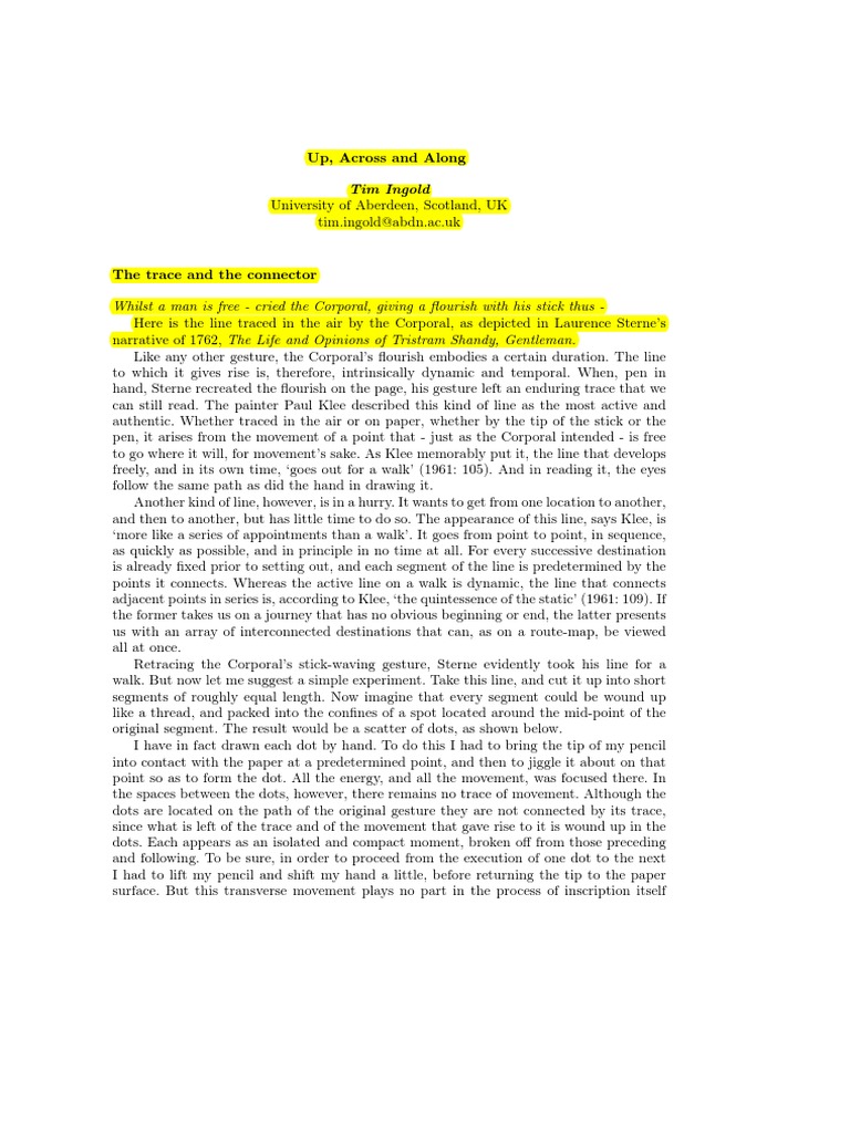 Lines of Wayfaring vs. Transport | PDF | Map | Laurence Sterne