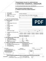 Contoh Formulir Penerimaan Siswa DTA