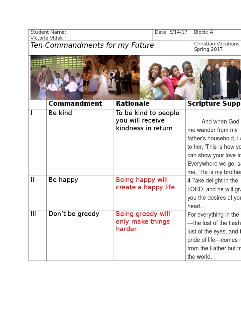 Ten Commandments for a Fulfilling Life | PDF | Religious Belief And ...