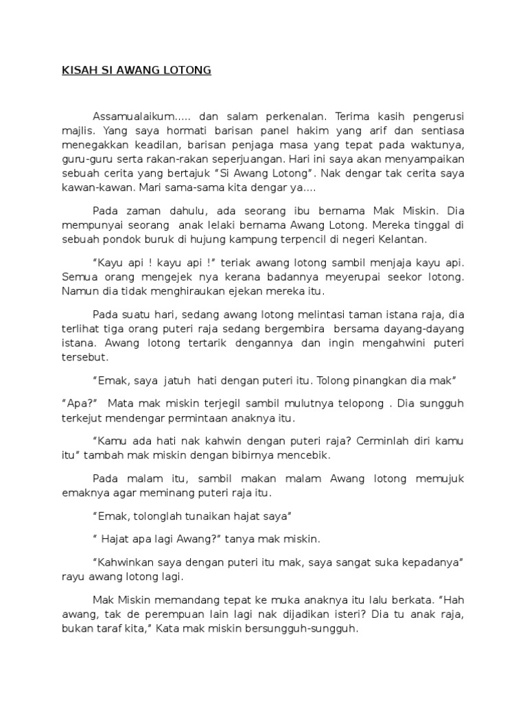 Kisah Si Awang Lotong Pdf