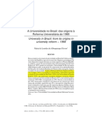 A Universidade No Brasil - Das Origens à Reforma Universitária  (FÁVERO)