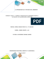 Tarea 4 - Analizar e Interiorizar Las Actividades Propias y Su Relación Con La Problemática Ambiental - RafaelCamiloAraujo