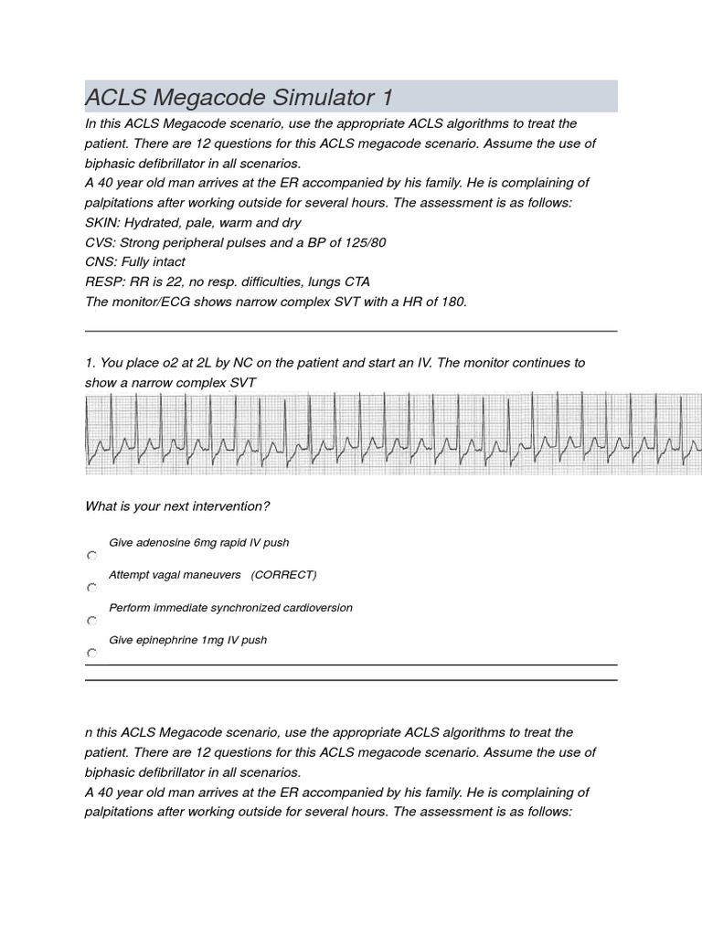 Megacode Simulator 1 | PDF | Cardiopulmonary Resuscitation | Internal ...