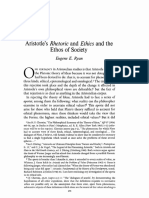 Eugene Ryan - Aristotles Rhetoric and Ethics and The Ethos of Society